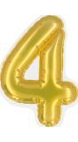 Gouden Folieballon Verjaardag Sticker "4"