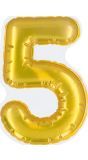 Gouden Folieballon Verjaardag Sticker "5"