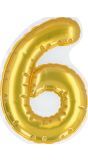 Gouden Folieballon Verjaardag Sticker "6"