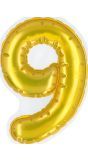 Gouden Folieballon Verjaardag Sticker "9"