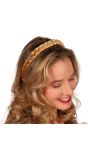 Gouden Gevlochten Haarband Alpentraum met Edelweiss