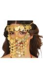 Gouden Gezichtssluier Arabische Buikdanseres