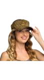 Gouden Glamour Zonneklep met Diamanten