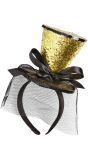 Gouden Glitter Mini Hoge Hoed