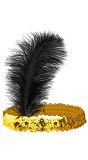 Gouden Jaren 20 Pailletten Hoofdband met Veer