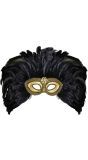 Gouden Oogmasker met Zwarte Veren