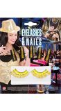 Gouden Oogwimpers met Glitternagels