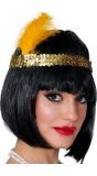 Gouden Pailletten Hoofdband met Veer