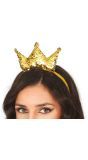 Gouden Pailletten Kroontje Haarband Dames