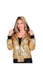 Gouden Pailletten Vest met Capuchon