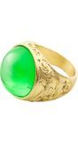 Gouden Ring met Groen Juweel