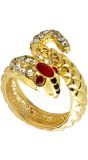 Gouden Slangen Ring met Edelsteen