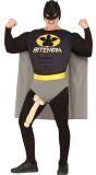 Grappig Biteman Superhelden Kostuum met Penis Zwart Geel Heren