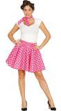 Grease 50's Gestipte Rok met Sjaal