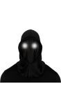 Griezelig Zwart Masker met Led Ogen Volwassenen
