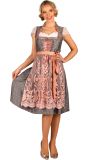 Grijs Roze Oktoberfest Dirndl met Schort Dames