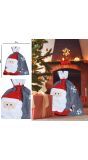 Grijze Kerstman Cadeau Zak Kerstmis