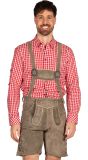 Grijze Leren Lederhose met Bretels Heren Oktoberfest