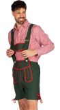 Groen Lederhose Kostuum Heren met Rood Witte Blouse Oktoberfest