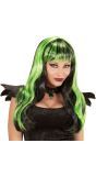 Groen-Zwart Gestreepte Pruik