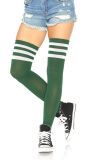 Groene Atleetsokken met Strepen