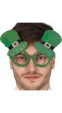 Groene Glitter Bril St Patricksday