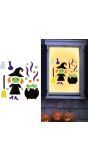 Groene Heks Halloween Gel Raamstickers