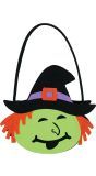 Groene Heks Vilten Snoep Tas 13cm