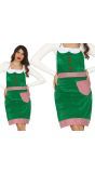 Groene Kerst Elf Schort Velours