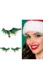 Groene Kerst Nep Wimpers met Sterren