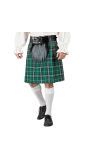 Groene Kilt met Pluche Tas Verstelbare Maat S-XL Heren
