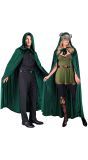 Groene Lange Cape met Capuchon