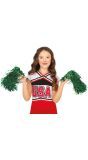 Groene Pom-Pom set Cheerleader 2 Stuks Kind