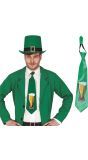 Groene St Patricksday Stopdas Bier 45cm
