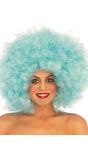 Grote Blauwe Afro Pruik