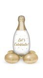 Grote Champagne Fles Folieballon met Standaard