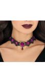 Grote Paarse Edelsteen Choker