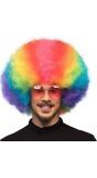 Grote Regenboog Afro Pruik Deluxe