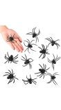 Halloween 12 Zwarte Kleine Deco Spinnen
