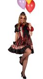 Halloween Clown Kostuum Dames Rood Zwart