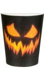 Halloween Creepy Pumpkin Papieren Bekertjes 10 Stuks