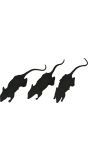 Halloween Decoratie Zwarte Rat 3 Stuks