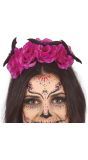 Halloween Haarband met Paarse Rozen