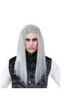 Halloween Lange Vampier Pruik Grijs