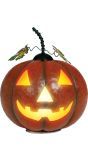 Halloween Oranje Metalen Pompoen met Licht
