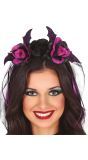 Halloween Paarse Glitter Haarband met Sluier