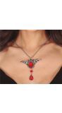 Halloween Rode Robijn Vleermuis Ketting
