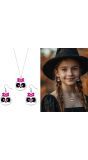 Halloween Schedel Oorbellen en Halsketting Kind