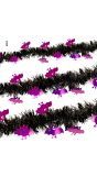 Halloween Vleermuis Tinsel Slinger Zwart Paars