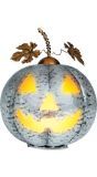 Halloween Zilveren Metalen Pompoen met Licht